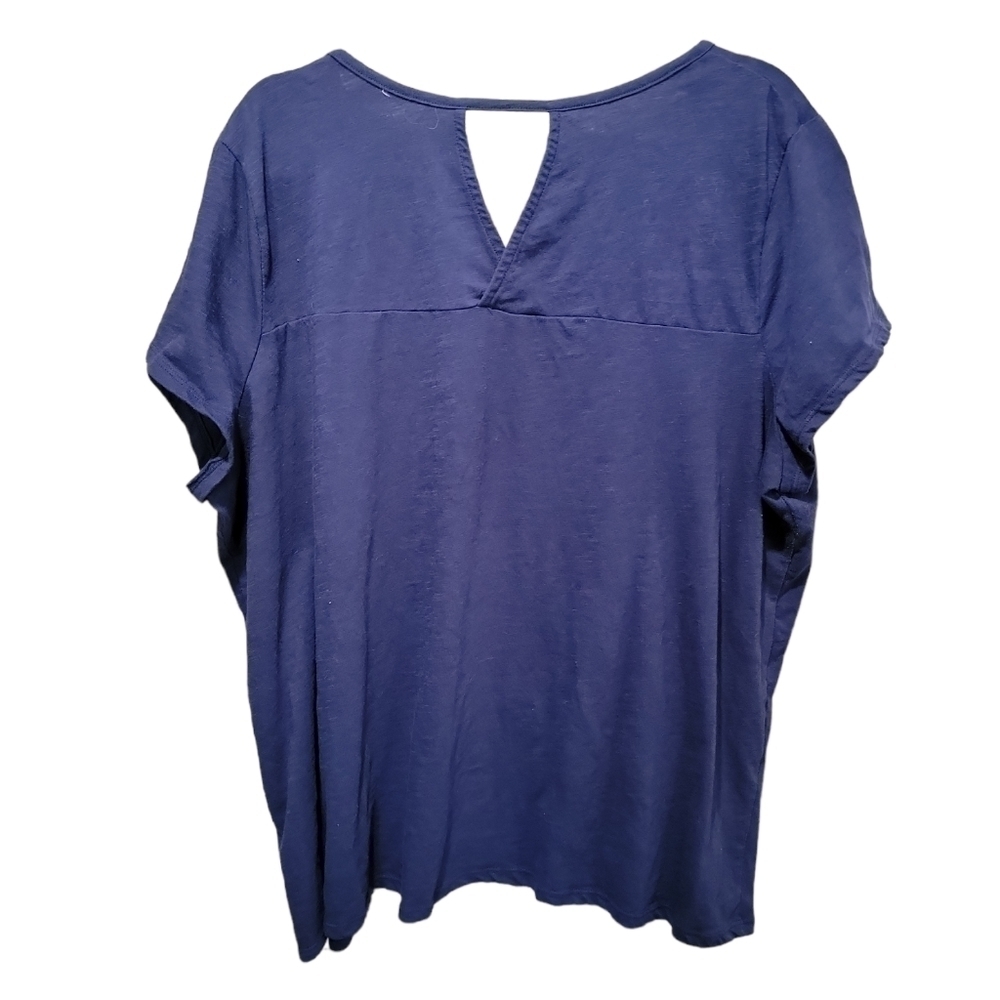 Terra & Sky size 3X blue short sleeve shirt Polyester and cotton - Picture 5 of 8